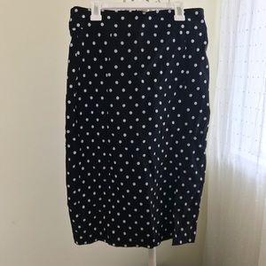 Poka dot high waisted pencil skirt